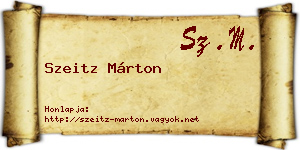 Szeitz Márton névjegykártya