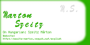 marton szeitz business card